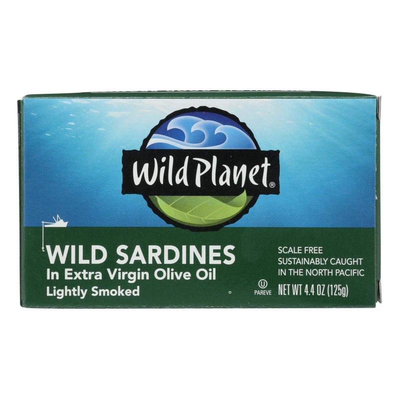 Wild Planet Wild Sardines in Extra Virgin Olive Oil (12x4.375oz) (Value Bulk Multi-pack) - Image 1